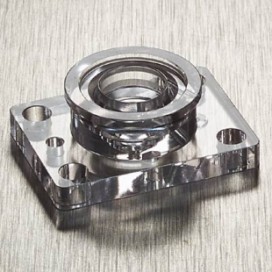 <strong>Vapor Polishing of Acrylic </strong><br /><p>Sealing surface leaks from tool feed lines.</p><p>Custom designed tool eliminates feed lines. Additional vapor polish operation improves finish.</p>